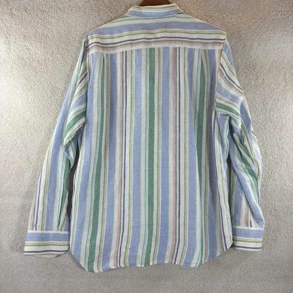 Tommy Bahama Shirt Mens L Linen Relax Long Sleeve Button Up Multicolor Striped - Picture 8 of 8